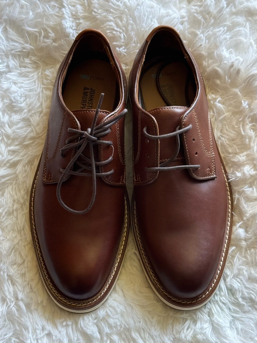 Johnston & Murphy Men’s Uptown 20-3520 Plain Toe Lace Up Rubber Sole Tan 8M